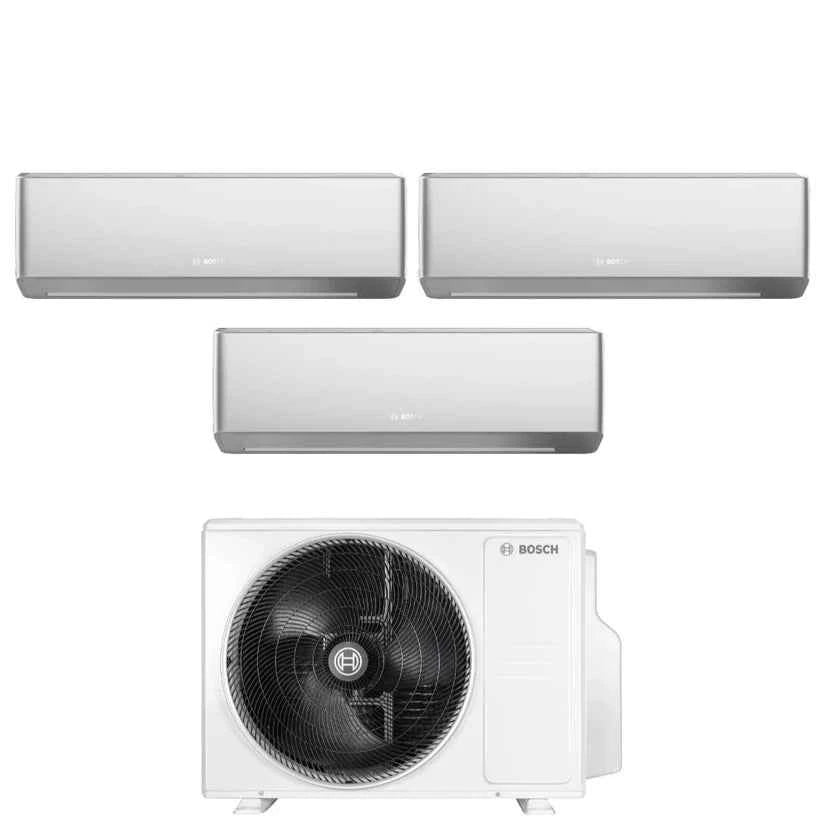 Climatizzatore Condizionatore Bosch CLIMATE 7000i SILVER Trial Split 7000+7000+12000 Btu 5000M 62/3 E R-32 Wi-Fi Integrato