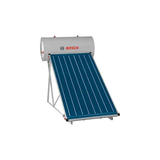Bosch Kit solare completo a circolazione naturale con 1 collettore solare FCC220-2V TSS e bollitore da 195 litri, sistema di montaggio tetto piano 7735246022