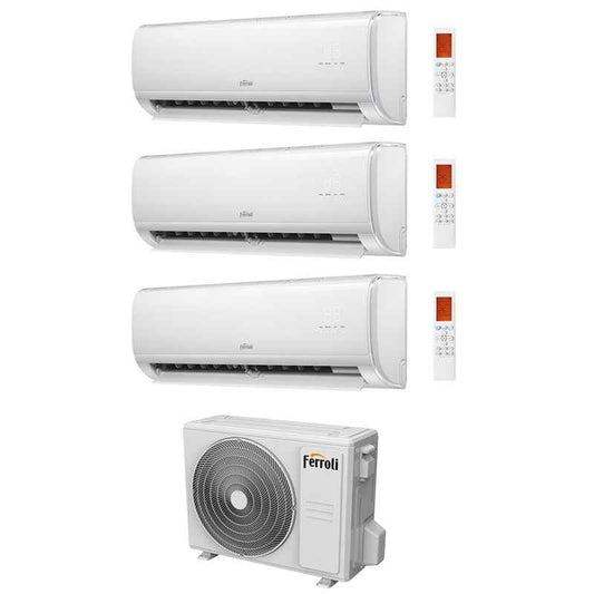 KIT CONDIZIONATORE FERROLI TRIAL SPLIT GIADA M 9000+9000+12000 BTU WIFI INVERTER ESTERNA 21-3 A++